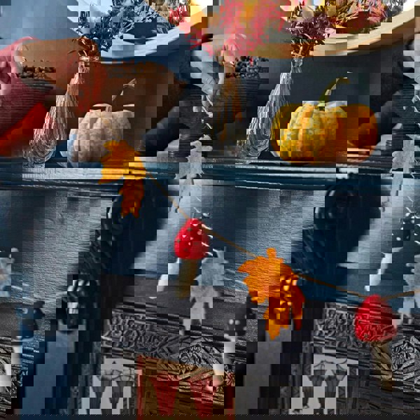 Paper High Felt Autumn Leaf and Mushroom Garland