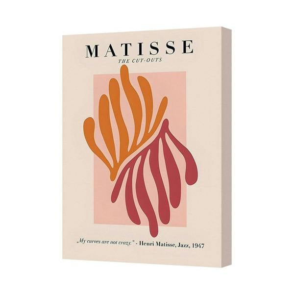 Benjamin Tate Design Matisse The Cut Outs Canvas Wall Art Abstract Orange Pink