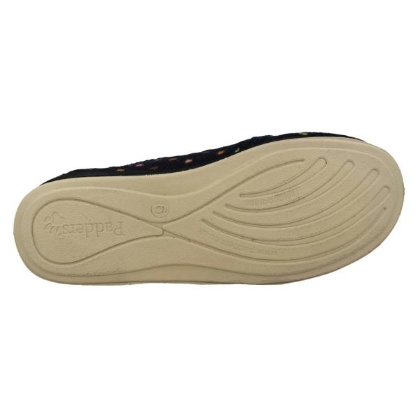 Padders Ladies Padders Wide Fitting Hook & Loop Slippers Lotty