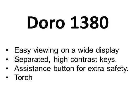 Doro 1380 2G Black Dual SIM Feature Phone with Large Buttons 