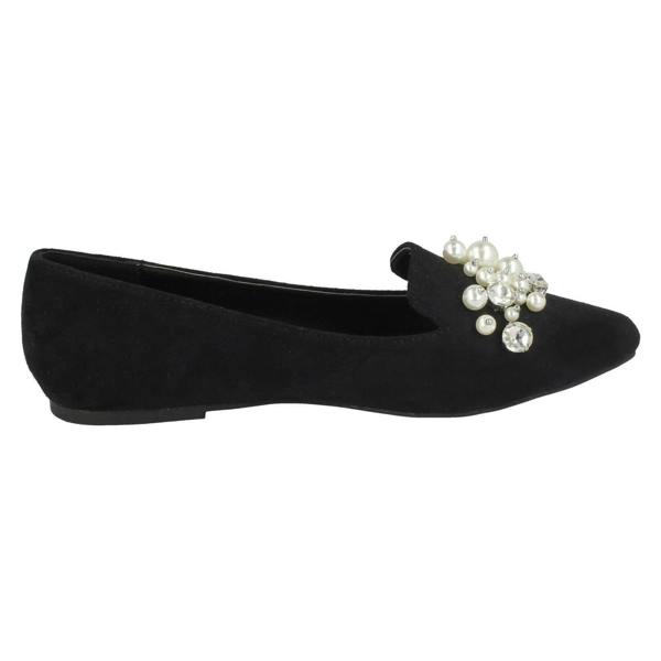 Spot On Ladies Spot On Flat Slipper Cut Ballerinas