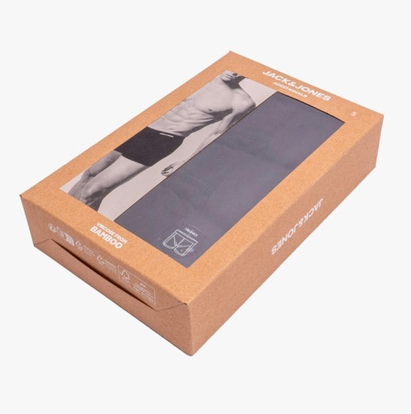 Jack & Jones BASIC BAMBOO Mens 3 Pack Trunks Black