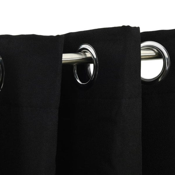 Berkfield Linen-Look Blackout Curtains with Grommets Black 290x245cm