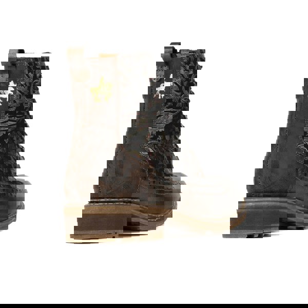 Embassy London Milliner - Bronze & Floral - Women's leather round toe rubber sole ankle boot in black