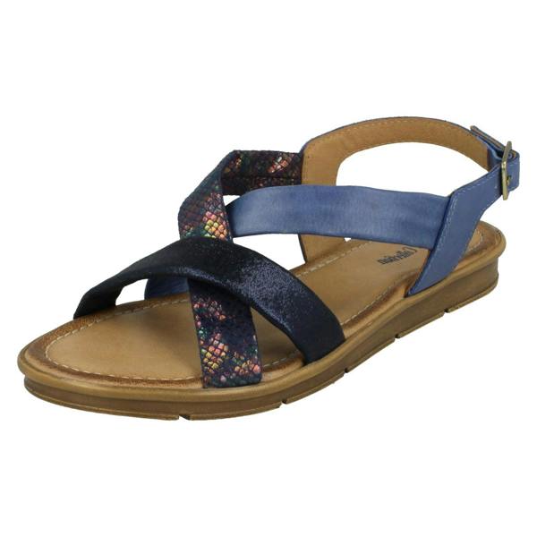 Leather Collection Ladies Leather Collection Flat Slingback Sandals