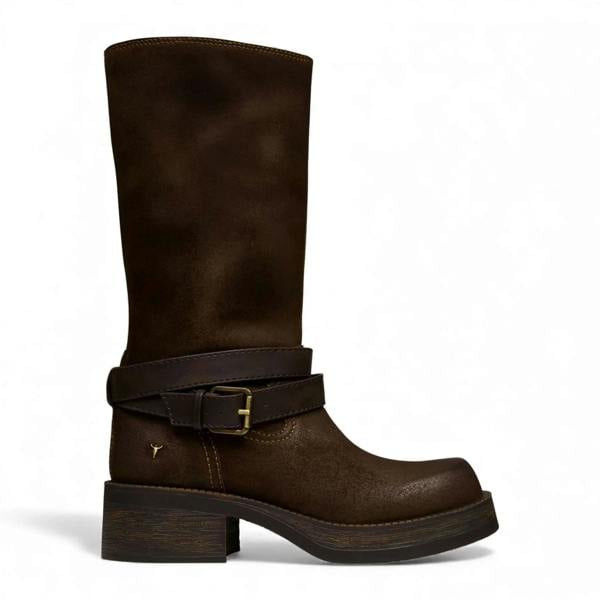 Windsorsmuth Gotcha - Women's Brown Suede Leather Western Riding Boots