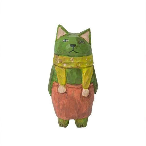 Leaper Hand-carved Wooden Grumpy Cat Ornaments