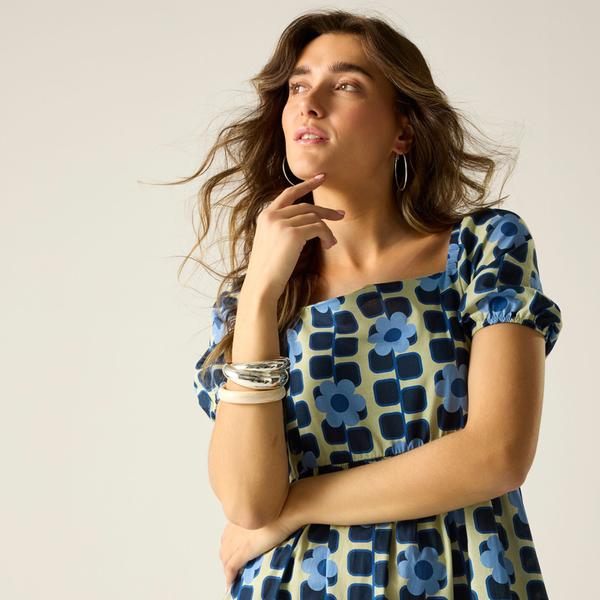 Regatta Womens Orla Kiely Giant Flower Summer Midi Dress - Blue