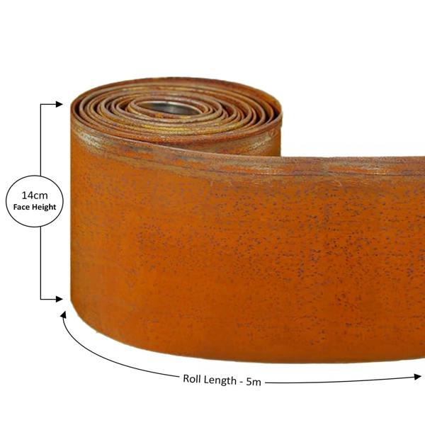 Nicoman Corten Metal Lawn Edging Garden Border Roll - 5m / 10m