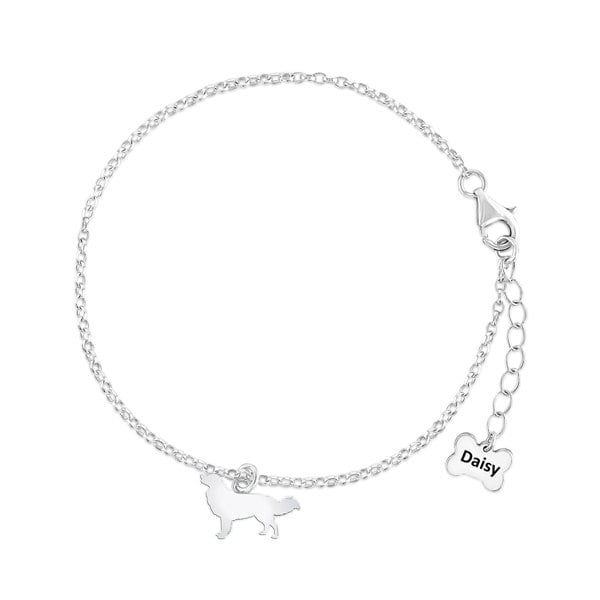 Mylee London Nova Scotia Duck Tolling Retriever Silhouette Silver Chain Bracelet - Personalised