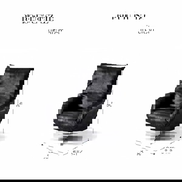 Schmidt Chiara Lounge Chair With Footstool, Swivel, Real Leather-Weilai Concept-Weilai Concept