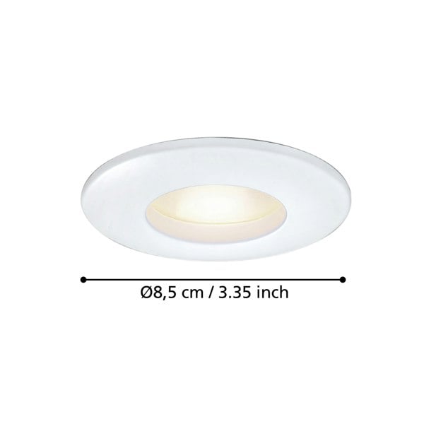 EGLO Margo White Aluminium GU10 Outdoor Recessed Light, (D) 8.4cm