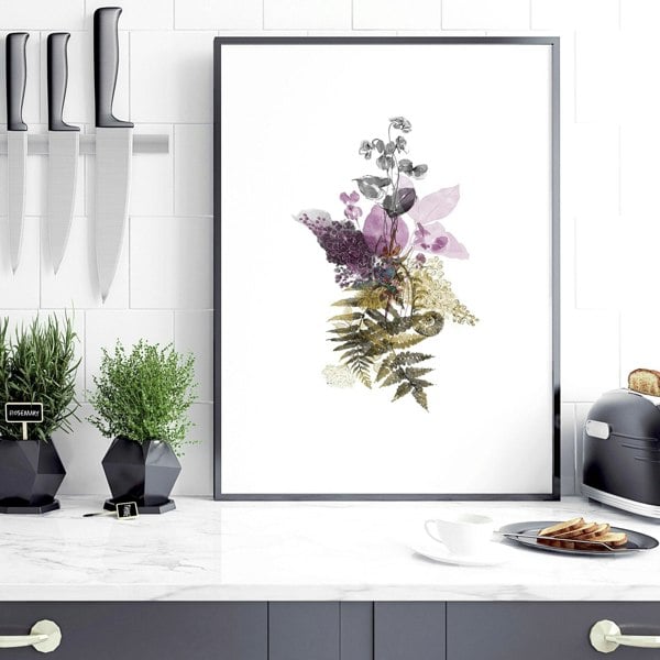 Art for kitchen walls | set of 3 Botanical Art prints