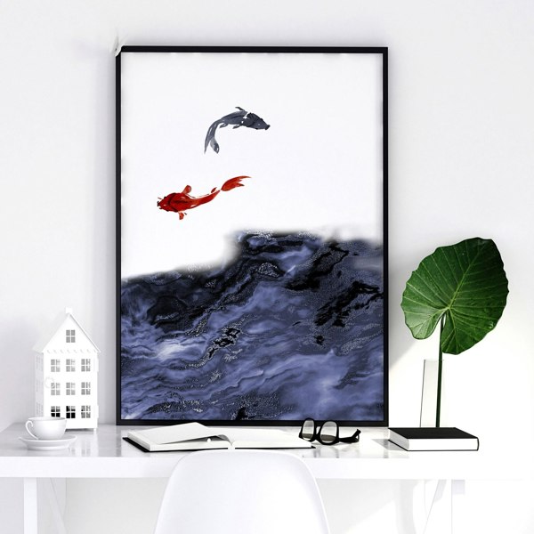 Work office wall art | set of 3 Japanese wall art