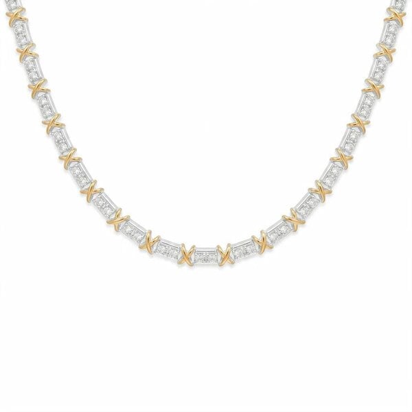 Say It With Luxe Kiss Necklace  - Silver & Gold