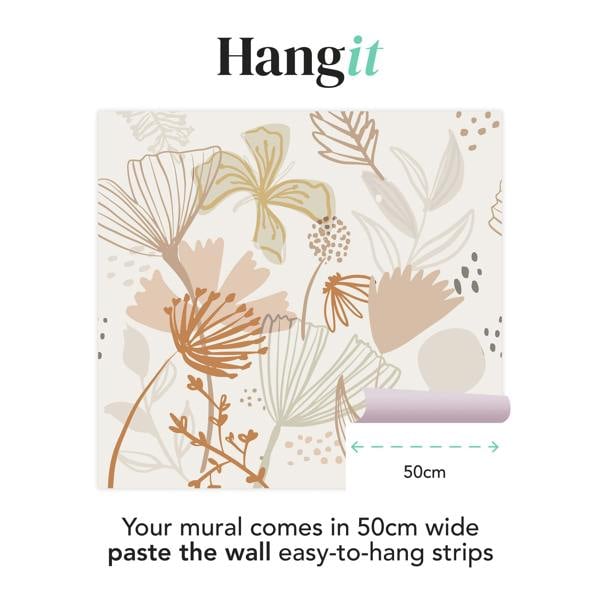 Superfresco Easy Scandi Floral Fixed Size Mural | Peach