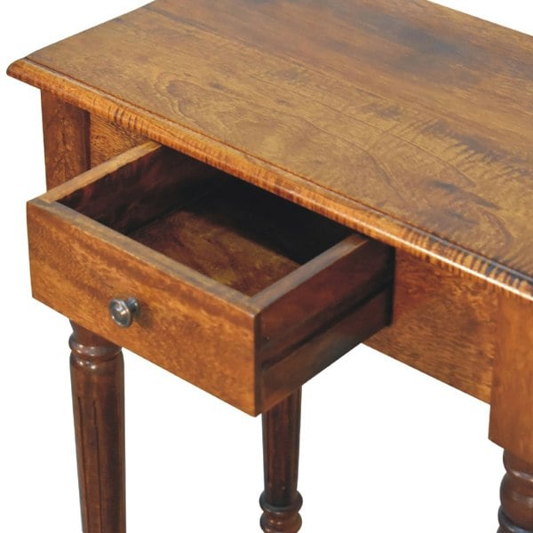 Artisan Furniture Solid Wood Chestnut Turned Leg Writing Desk
