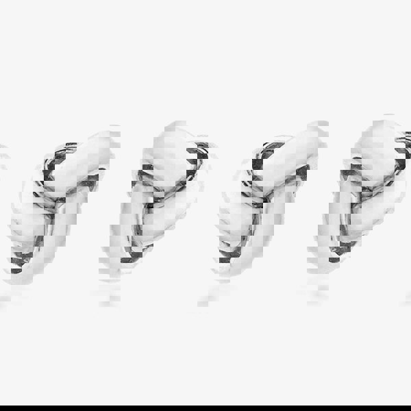 T. H. Baker 9ct White Gold Tiny Triple Knot Earrings 5.55.6239