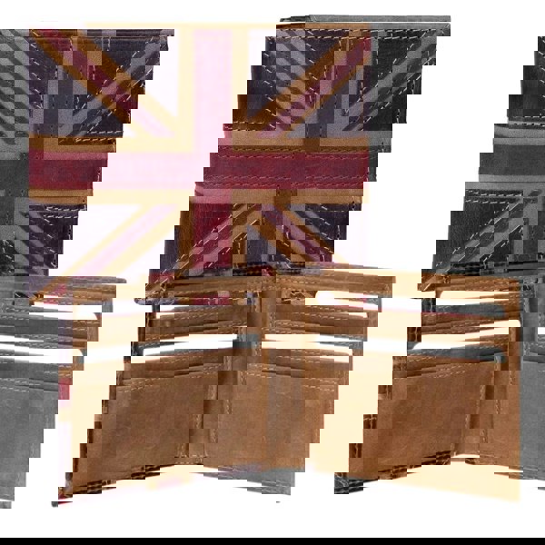 Mala Leather Mens Giftset - Leather Union Jack Wallet & Keyring