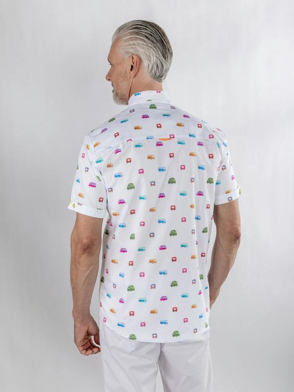 NEON MULTICOLOUR CAMPER VAN PRINTED SHORT SLEEVE - Claudio Lugli Shirts