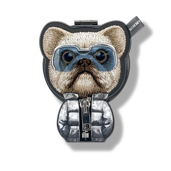 Nimmy Friends Nimmy Cool & Cute 2.0 Little Rich Tycoon Dog Embroidery Magnetic Stand with MagSafe Black - N-KM-BSZJ-01