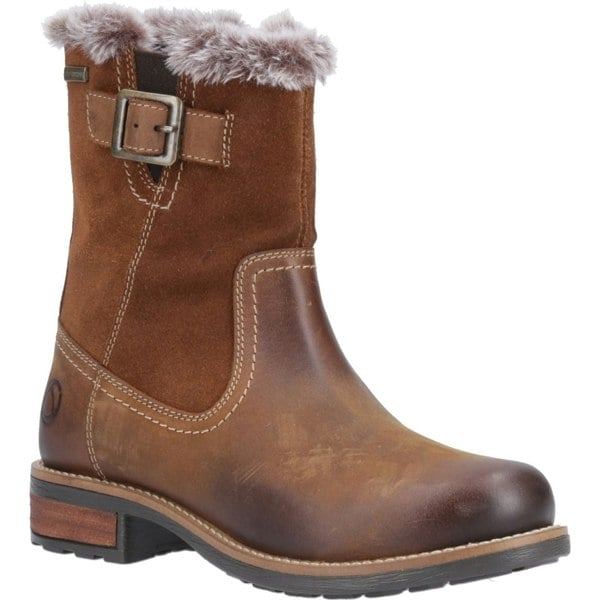 Cotswold Kemerton Leather Women's Tan Winter Mid Calf Boots