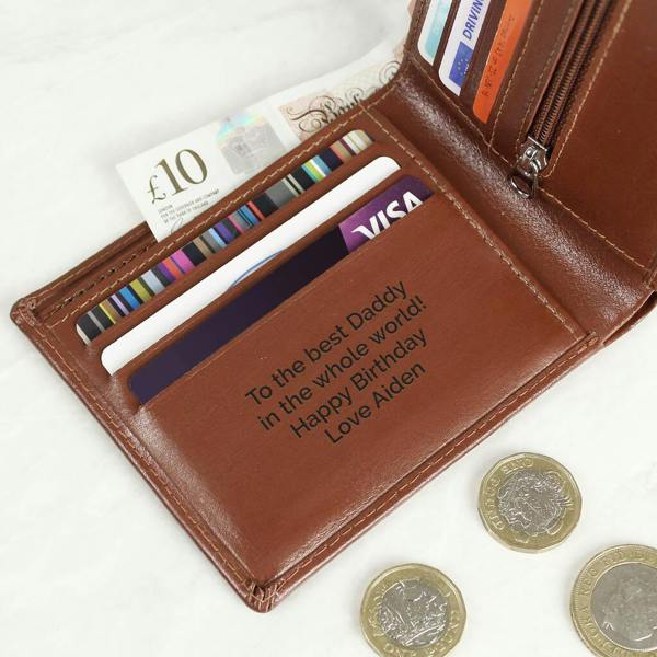 Personalised Leather Wallet - product in use