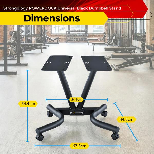 Homeology Durable Steel Adjustable Dumbbell Universal Floor Stand, Space Saver Adjustable Weights Rack (Dumbbells Not Included)