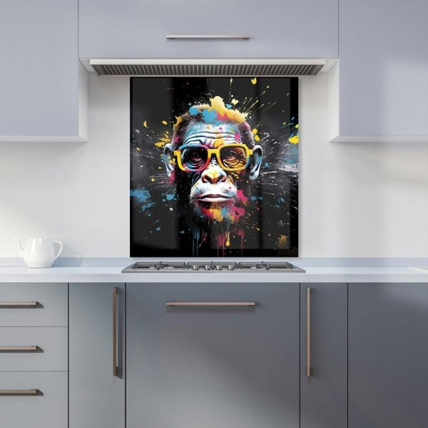 Warren Reed - Designer Coloured Splashart Monkey Face Kitchen Splashback