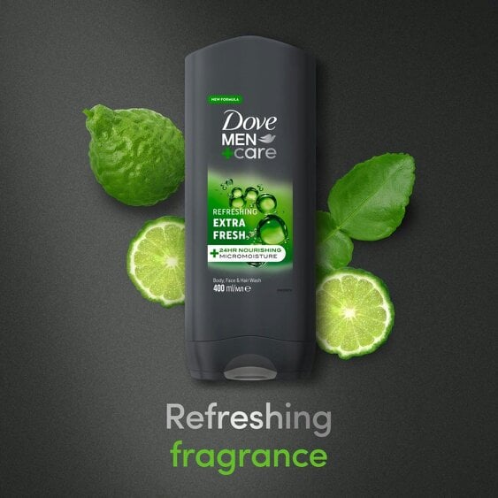 Dove Men+Care Refreshing Extra Fresh 3-in-1 Hair, Face and Body Wash 6x400ml