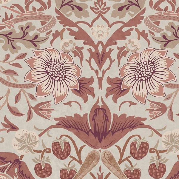 William Morris at Home Strawberry Thief Sienna Wallpaper
