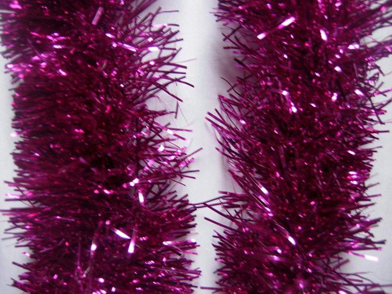 1.8m Hot Pink Christmas Tinsel Garlands, Multi-Pack PVC Decoration for Trees and Home Styling image 4