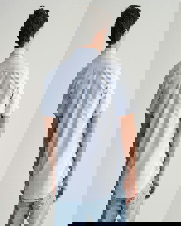 GANT Mens Regular Fit Short Sleeve Oxford Shirt - 455 Light Blue