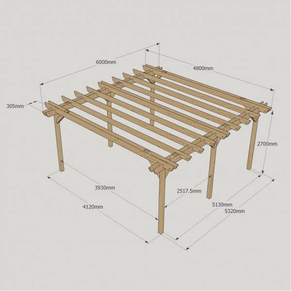 LayzeePergola Large Size Heavy Duty Double Pergola Complete DIY Kit - Quality Tanalised Timber