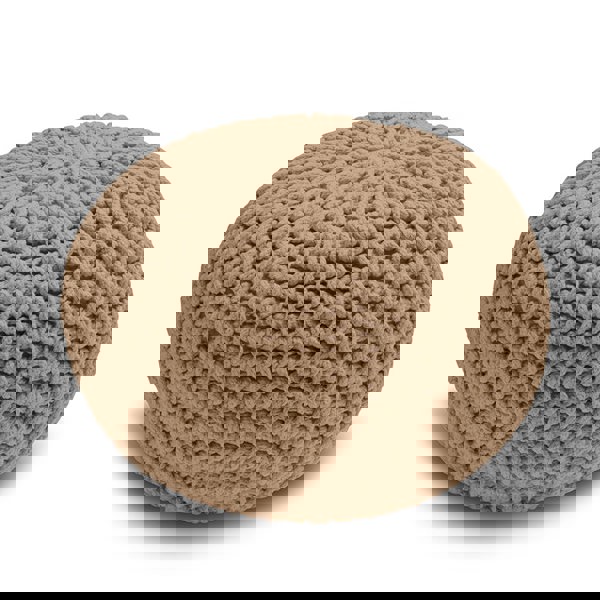 Snug City Knitted Pouffe Chunky Round Footstool Ottoman 100% Cotton