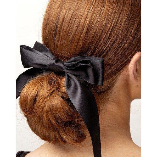 Brushworks Satin Hair Bow Duo – Black & White