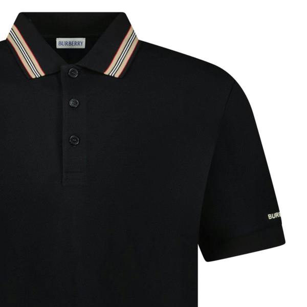 Burberry ‘Hartford’ Striped Check Polo Black - chancefashionco
