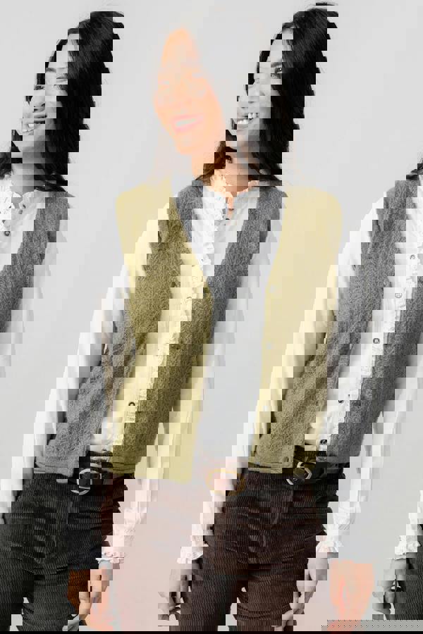 Marly Sleeveless  Pointelle Knit Cardigan Grey | Lily and Me Clothing