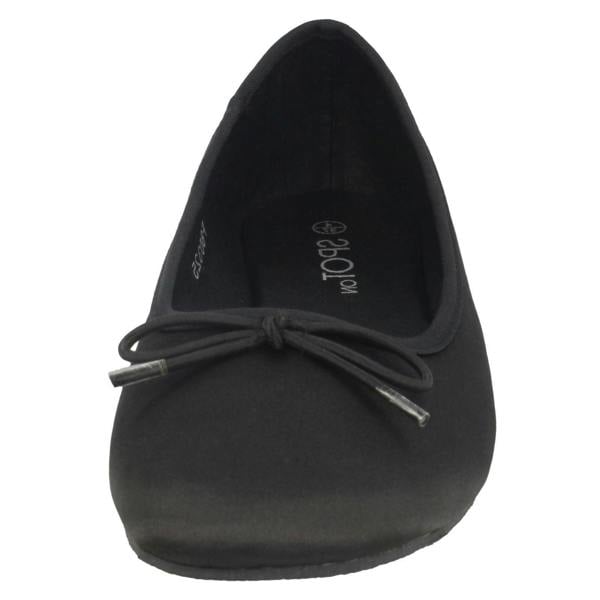 Spot On Ladies Spot On Satin Ballerinas