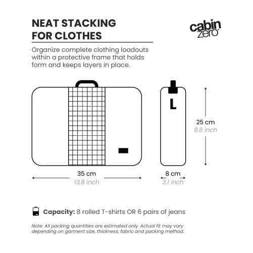CabinZero Lux Packing Cube (Large), Premium Structured Organiser for Bulkier Items