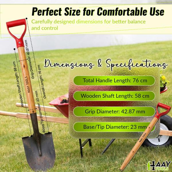 HAAY TOOLS Garden Fork Heavy Duty, Shavings Fork, Spade Handle, Shovels, Broom Handles Wood