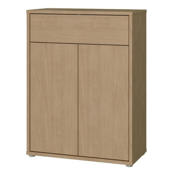 Furniture To Go Alice Springs Shoe Cabinet with 2 Doors Push-to-Open & 1 Drawer Push-to-Open in Elegancia Oak