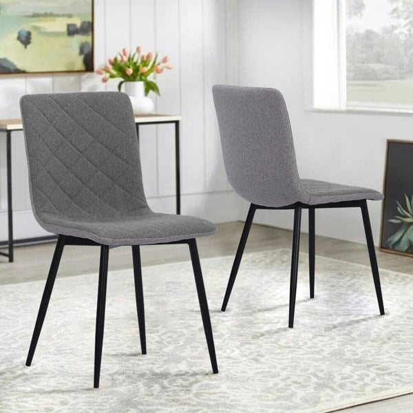 83cm Height Set of 4 Linen Upholstered Comfy Dining Chairs Dining Chairs Living and Home