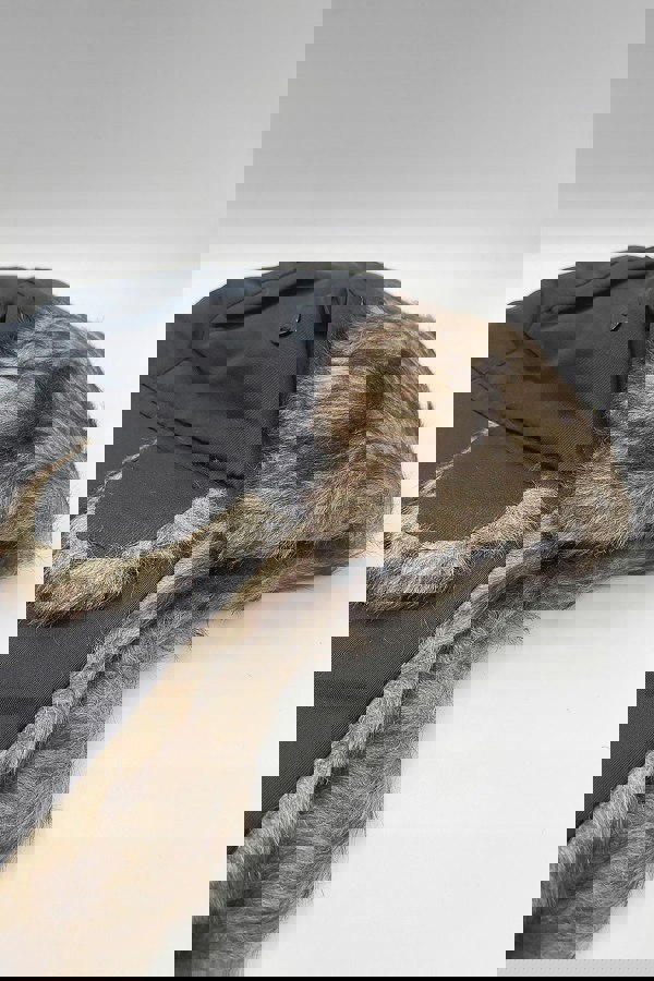 SVNX Black Tapper Hat with Faux Fur Lining