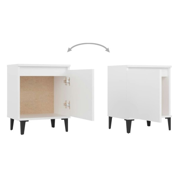 Berkfield Bed Cabinet with Metal Legs White 40x30x50 cm