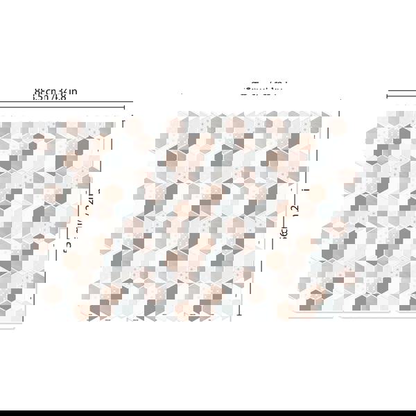 Honey  Hexa Brown Glossy 3D Tile Stickers 30.5 x 15.4cm  (12 x 6 in) - 12 pcs in a pack