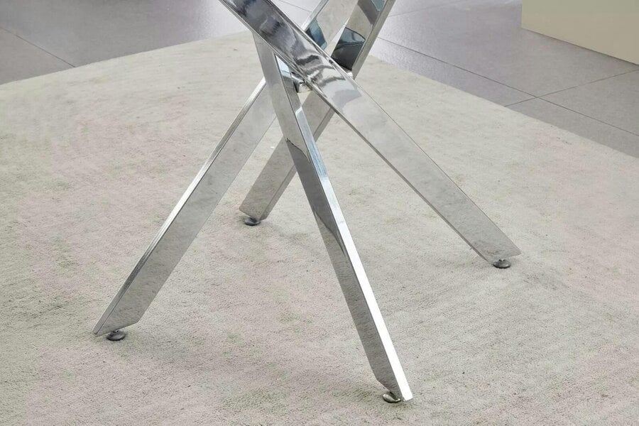 Kosy Koala Glass Dining Table Chrome leg Rectangle Dining Room Kitchen Furniture