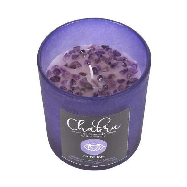 Serano Third Eye Chakra Lavender Crystal Chip Candle