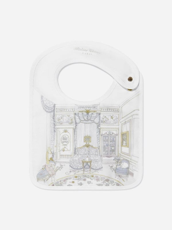 Atelier Choux Baby French Bedroom Satin Bib in Multicolour