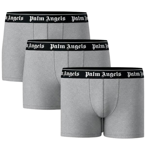 Palm Angels Tri-Pack Classic Logo Grey Boxer Shorts